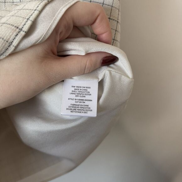 Joie Porcelain Botan Plaid Mini Skirt Size 8 - Picture 5 of 6